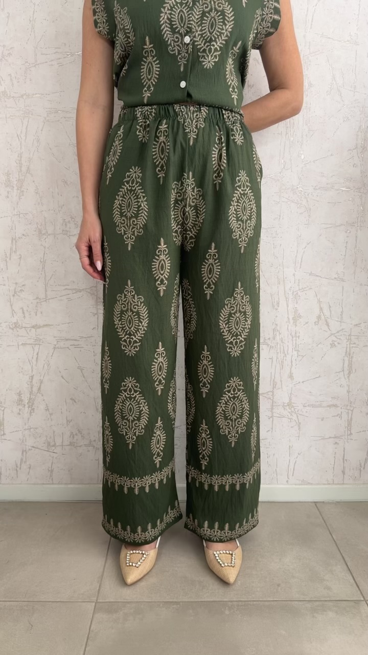 Boho twin set-Χακι