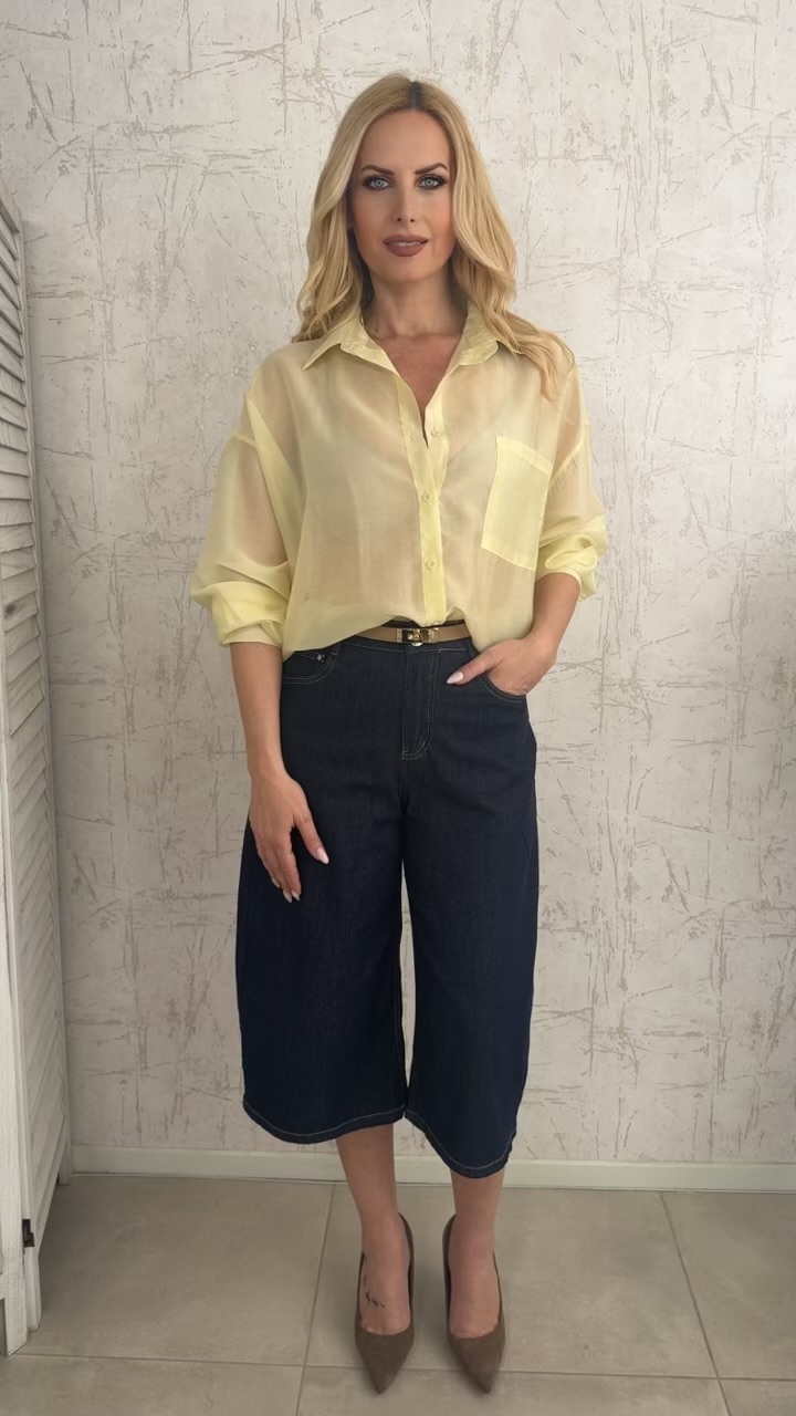 Πουκάμισο ημιδιαφανο- Κίτρινο