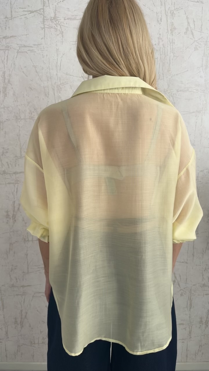 Πουκάμισο ημιδιαφανο- Κίτρινο