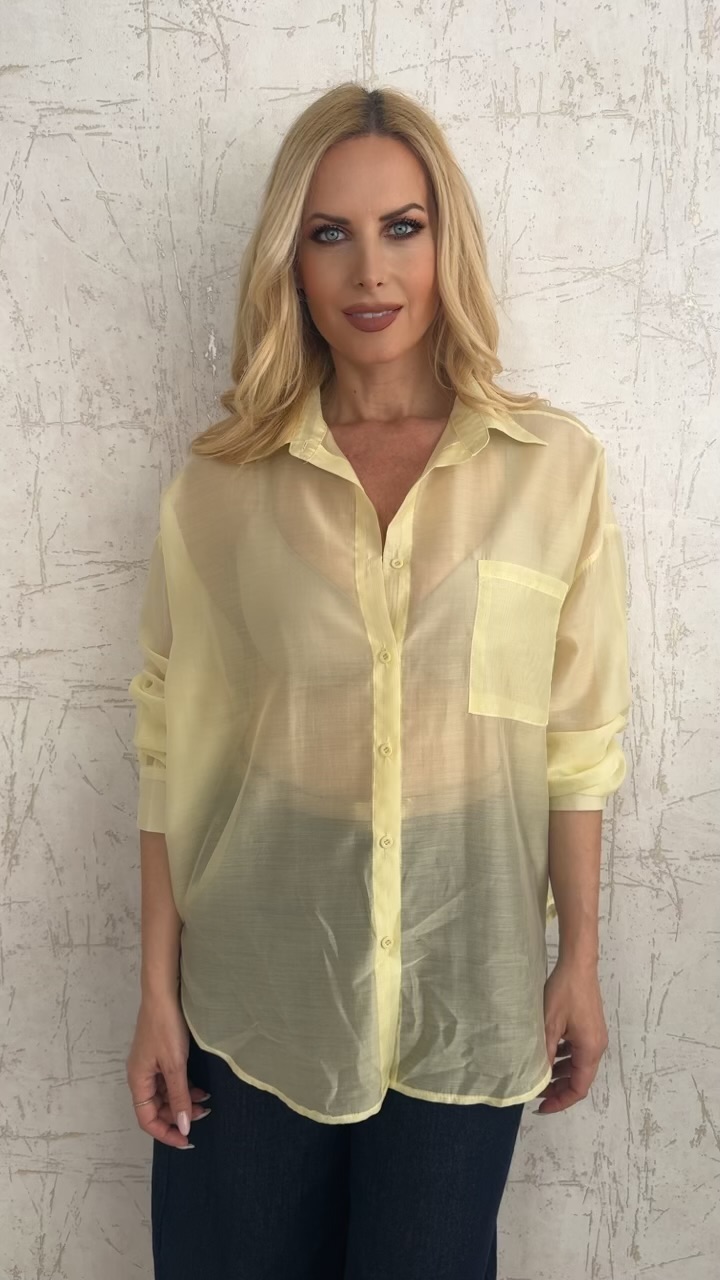 Πουκάμισο ημιδιαφανο- Κίτρινο