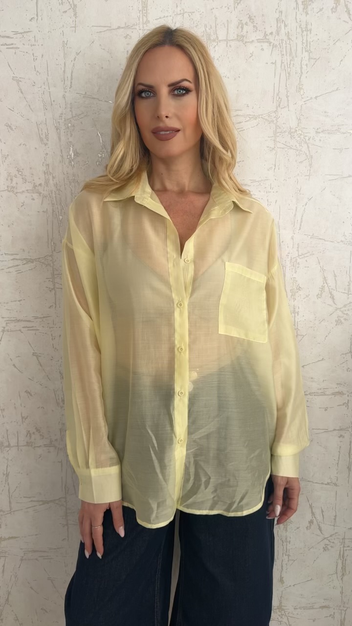 Πουκάμισο ημιδιαφανο- Κίτρινο
