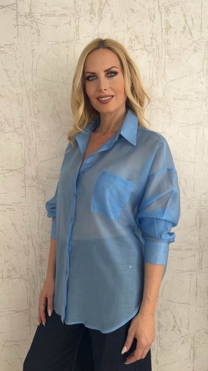 Πουκάμισο ημιδιαφανο- Γαλαζιο