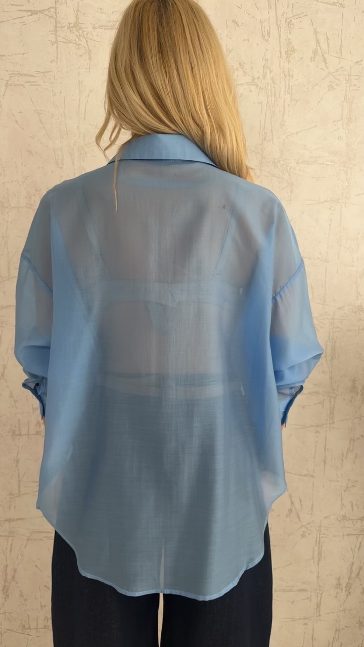 Πουκάμισο ημιδιαφανο- Γαλαζιο