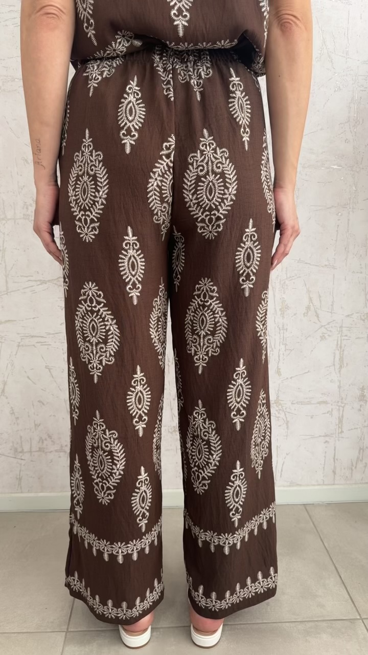 Boho twin set-Καφε