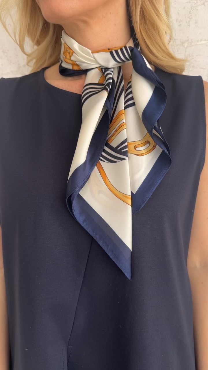 Μαντήλι εκρου εμπριμέ