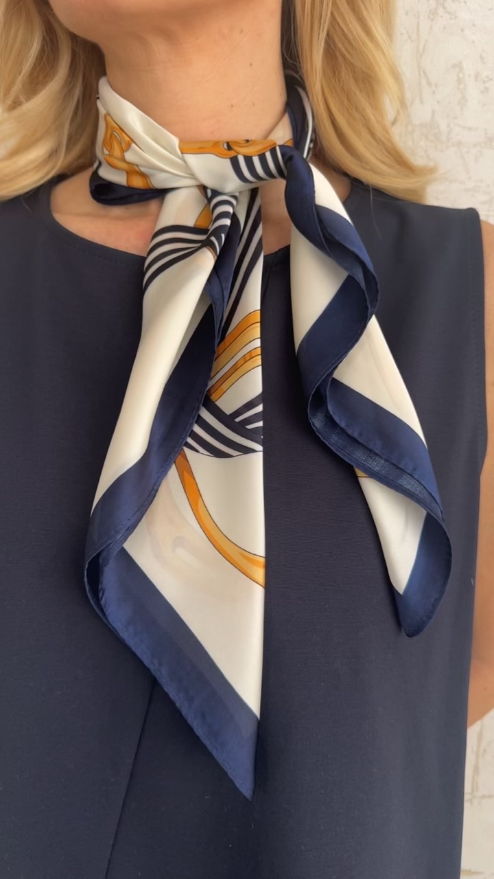 Μαντήλι εκρου εμπριμέ