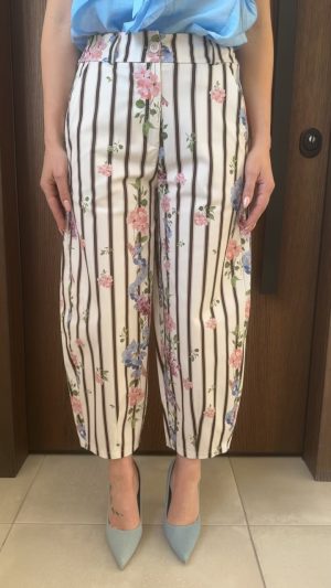 Floral ριγέ παντελόνι