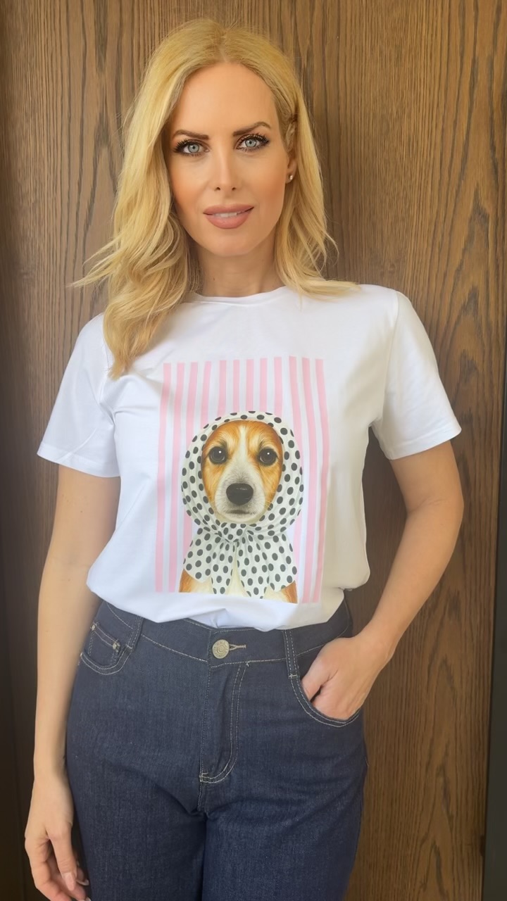 T-shirt με τύπωμα σκυλάκι