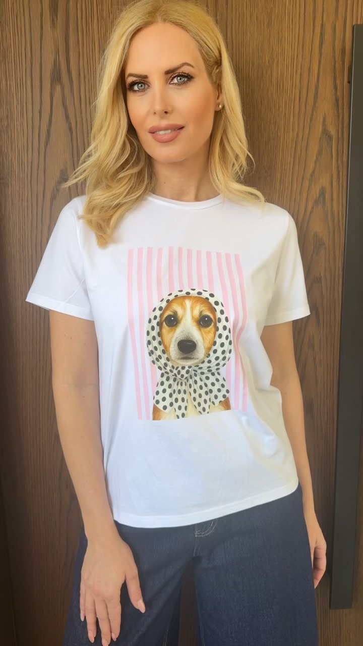 T-shirt με τύπωμα σκυλάκι