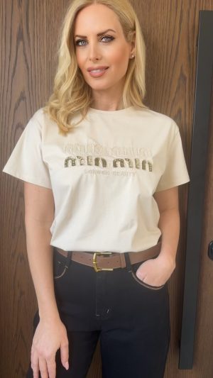 T-shirt london- Μπεζ