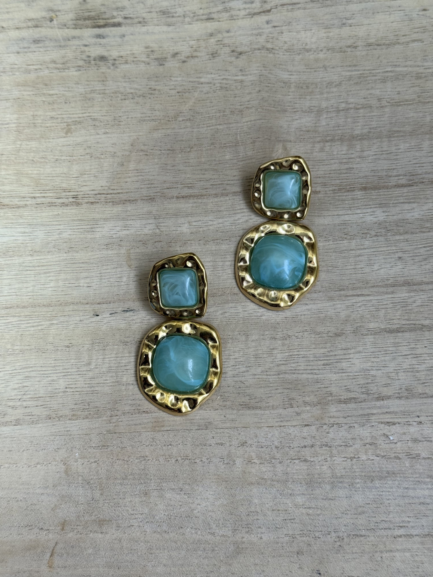 Σκουλαρίκια με βεραμαν πέτρες - Χρυσό