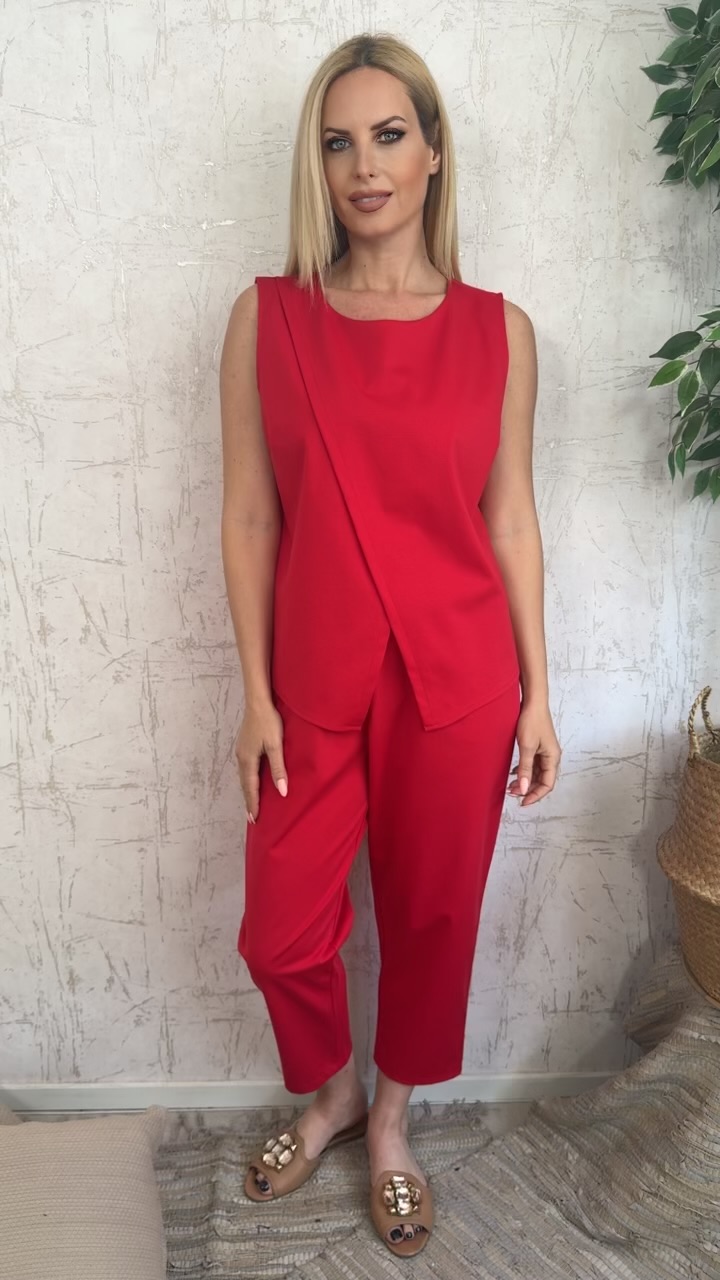 Lidia twin set- Κοκκινο