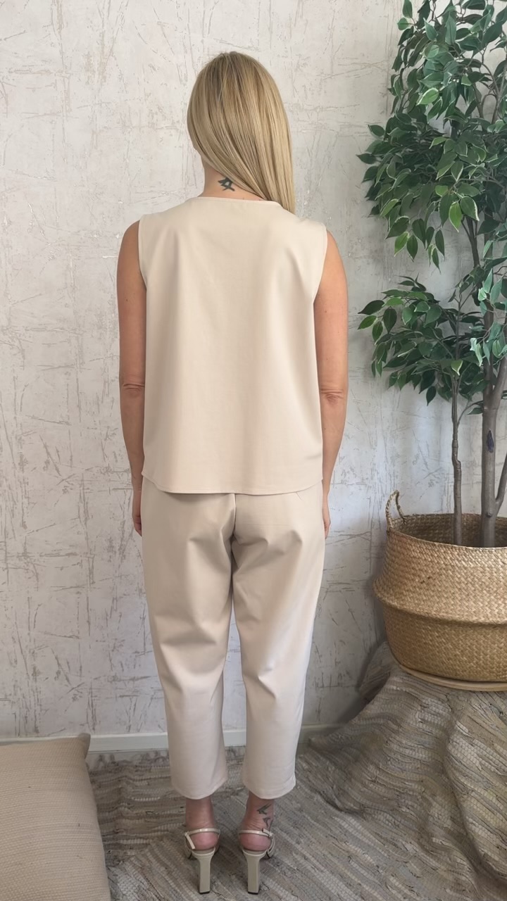 Lidia twin set-Μπεζ