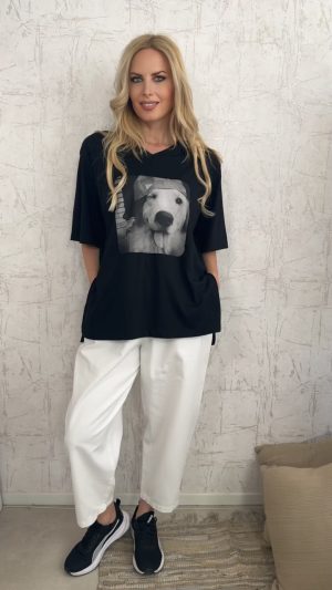 T-shirt dog- Μαύρο