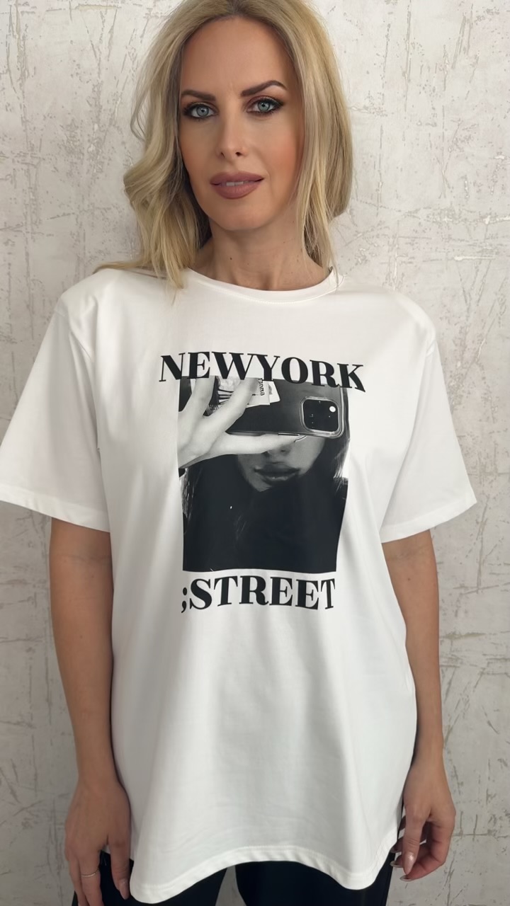 T-shirt new york- Άσπρο
