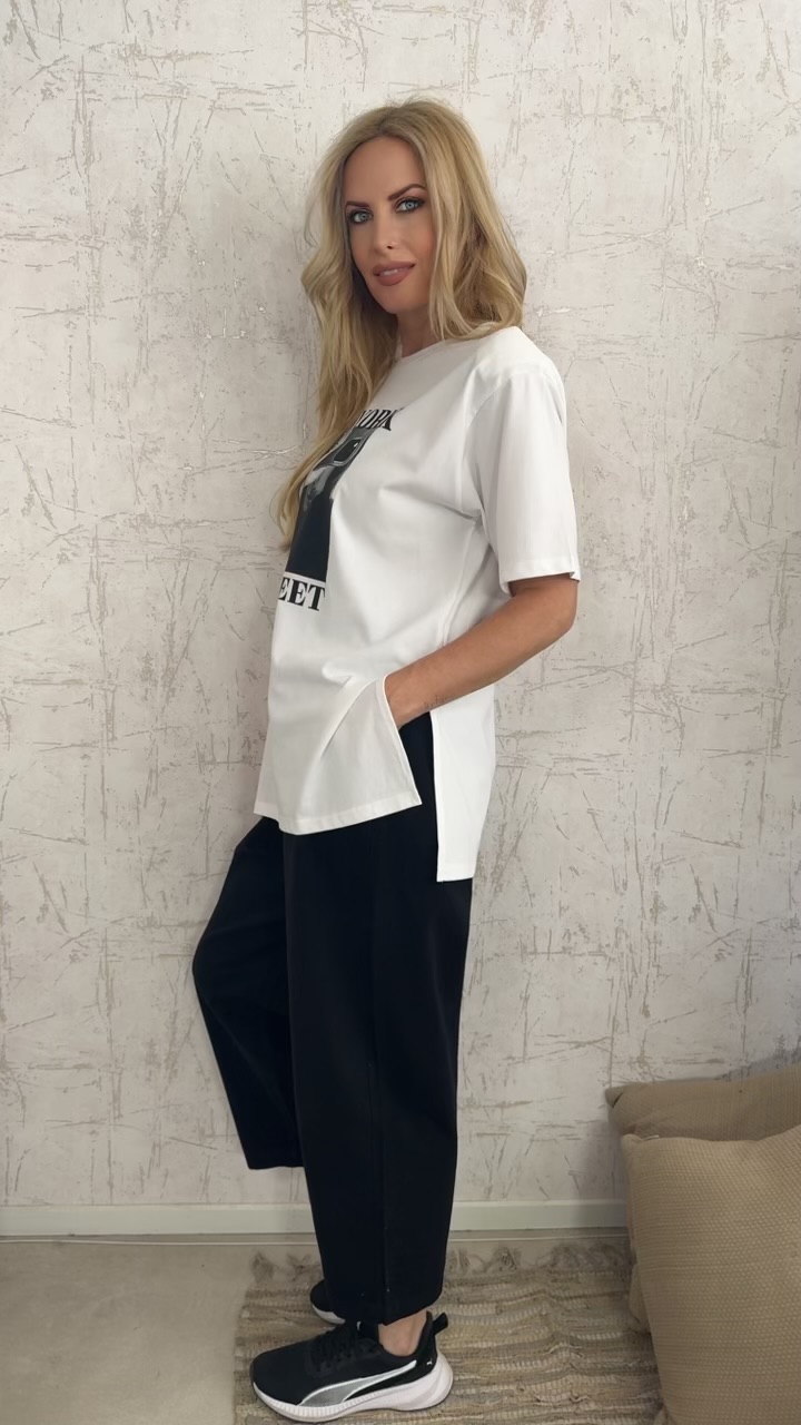 T-shirt new york- Άσπρο