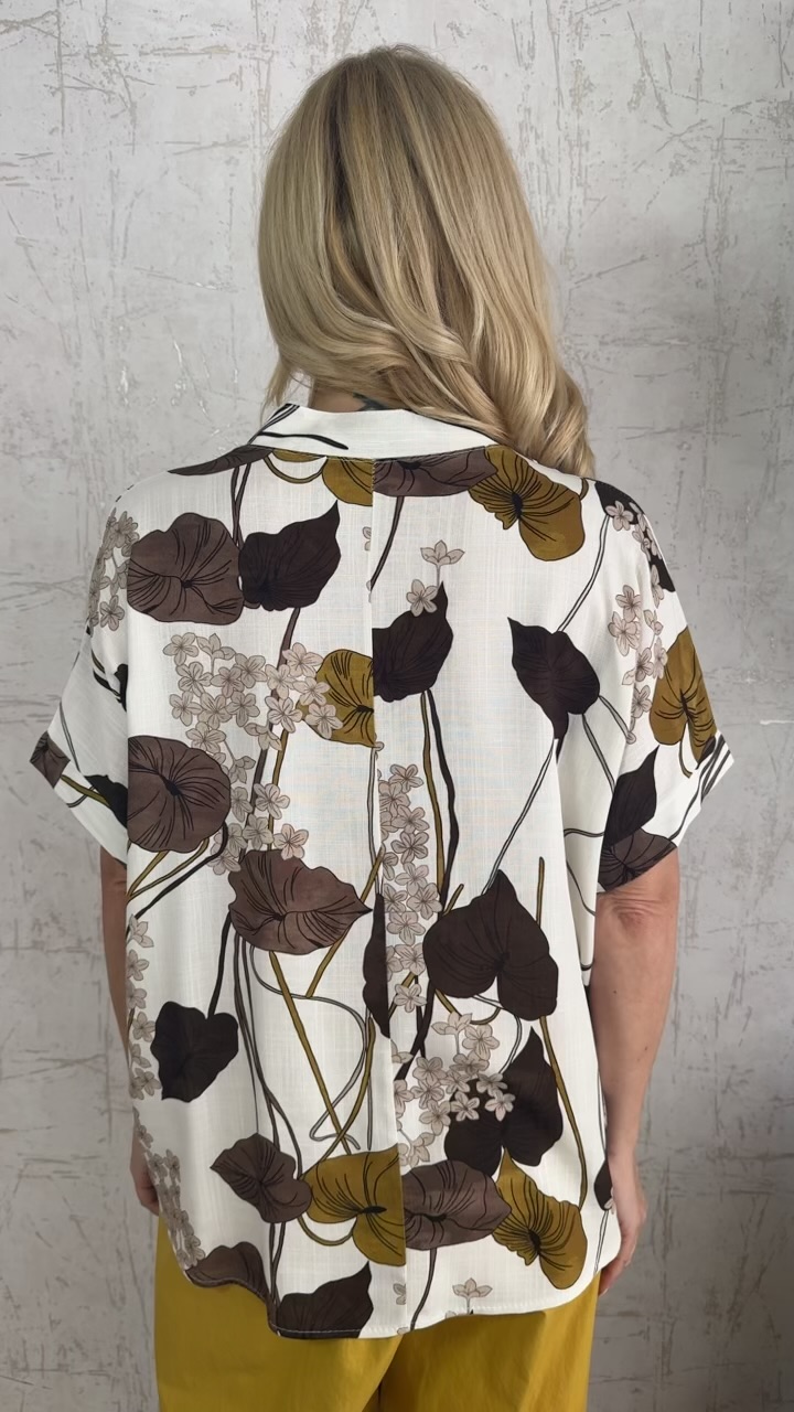 leaves Blouse- Καφέ
