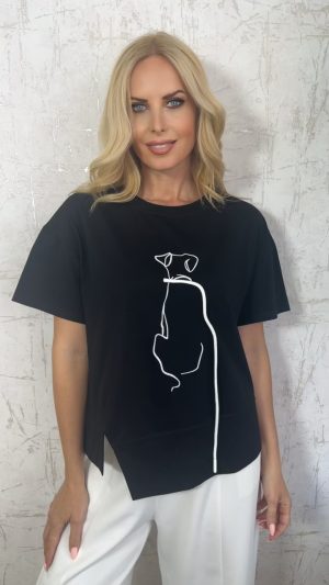 T-Shirt dog-Μαυρο