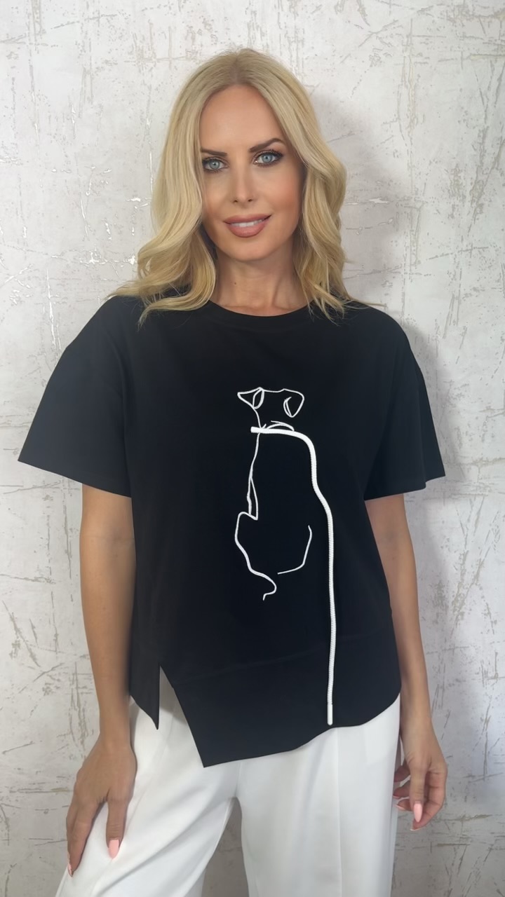 T-Shirt dog-Μαυρο
