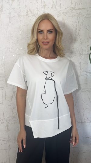 T-Shirt dog-Ασπρο
