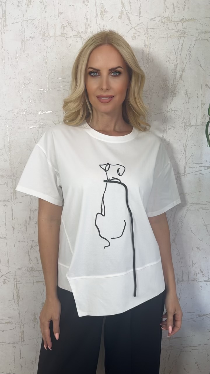 T-Shirt dog-Ασπρο
