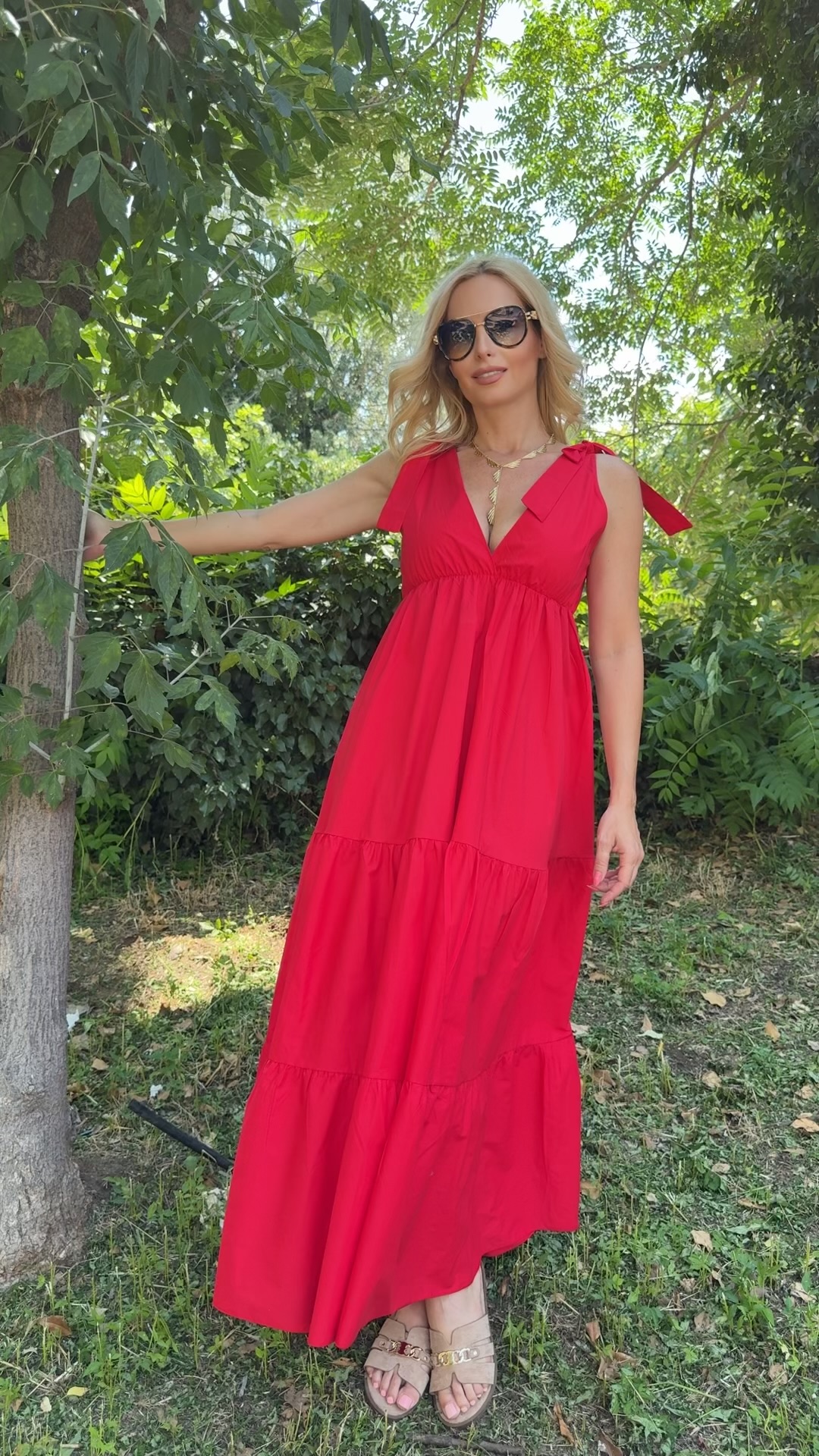 Summerly Dress-Κοκκινο