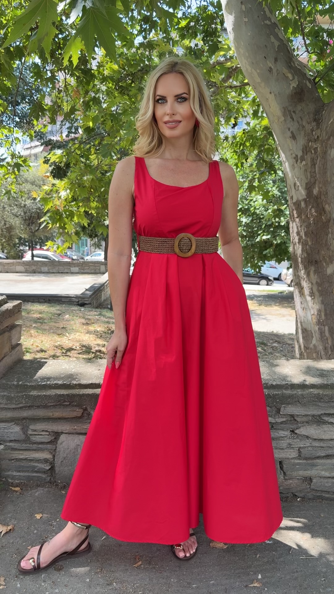 Elena dress- Κόκκινο