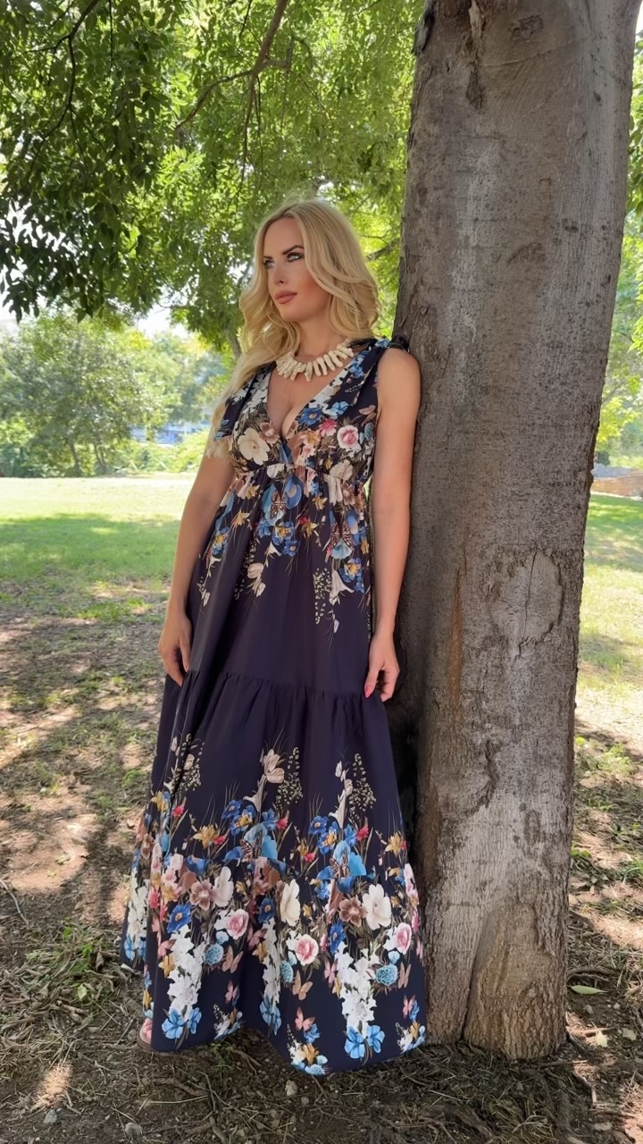 Flowers dress-Μπλε