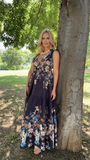 Flowers dress-Μπλε