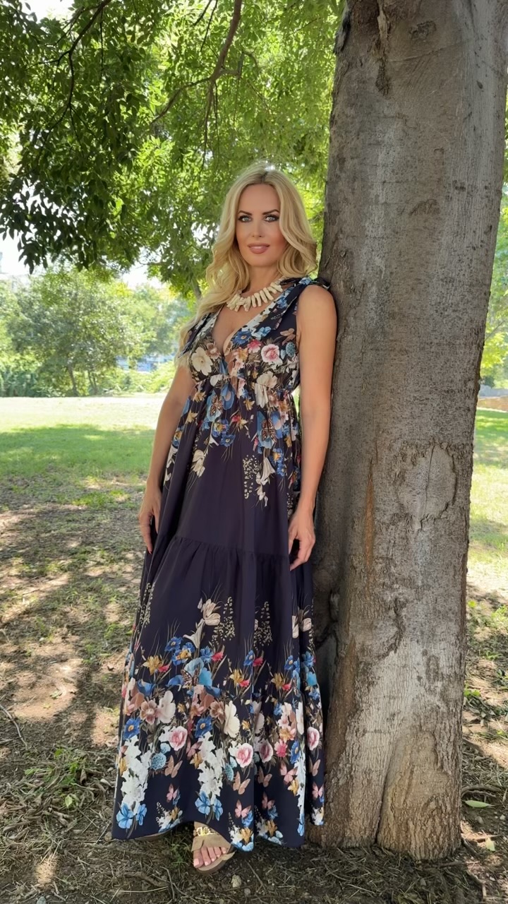 Flowers dress-Μπλε