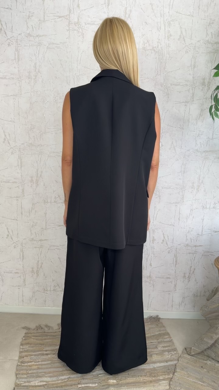 Oversized Twin set-Μαυρο