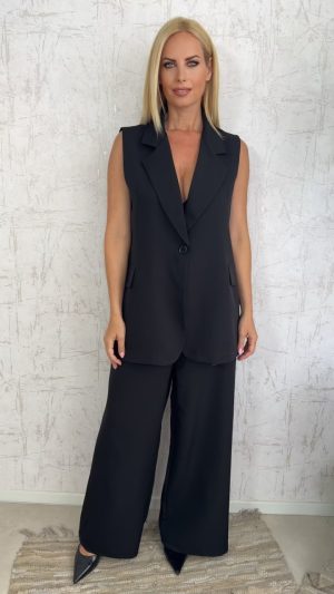 Oversized Twin set-Μαυρο