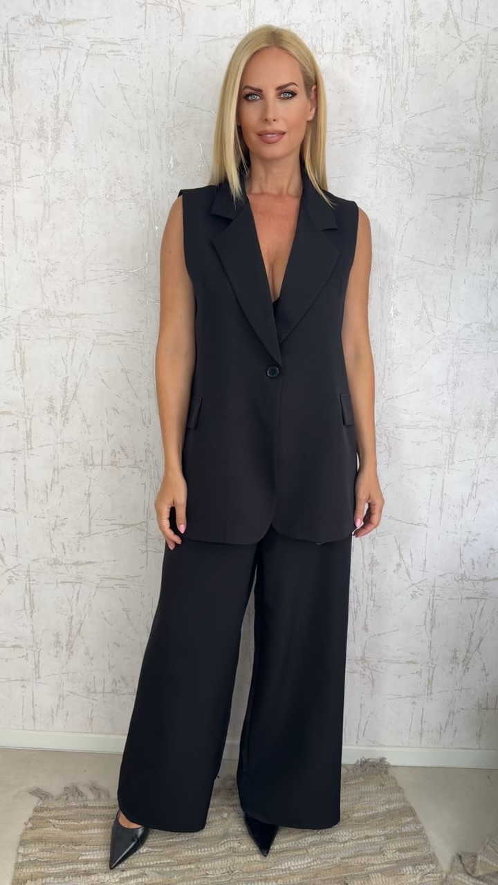 Oversized Twin set-Μαυρο