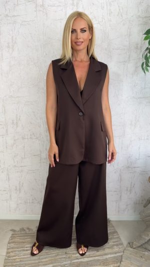 Oversized Twin set-Καφε