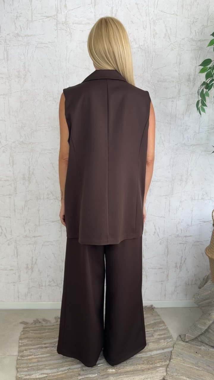 Oversized Twin set-Καφε