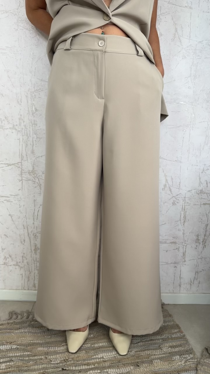 Oversized Twin set-Μπεζ