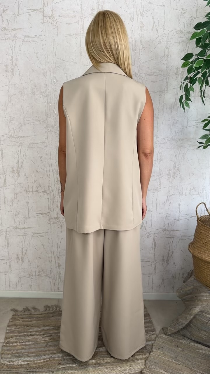 Oversized Twin set-Μπεζ