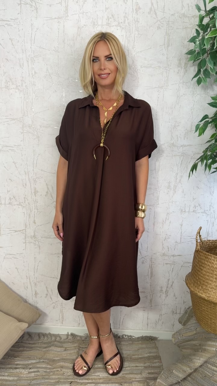 Oversized Dress-Καφε