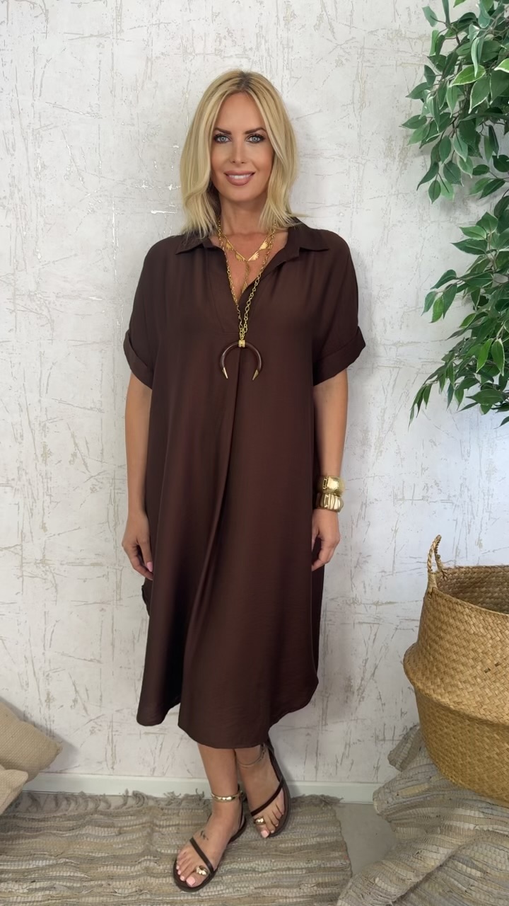 Oversized Dress-Καφε