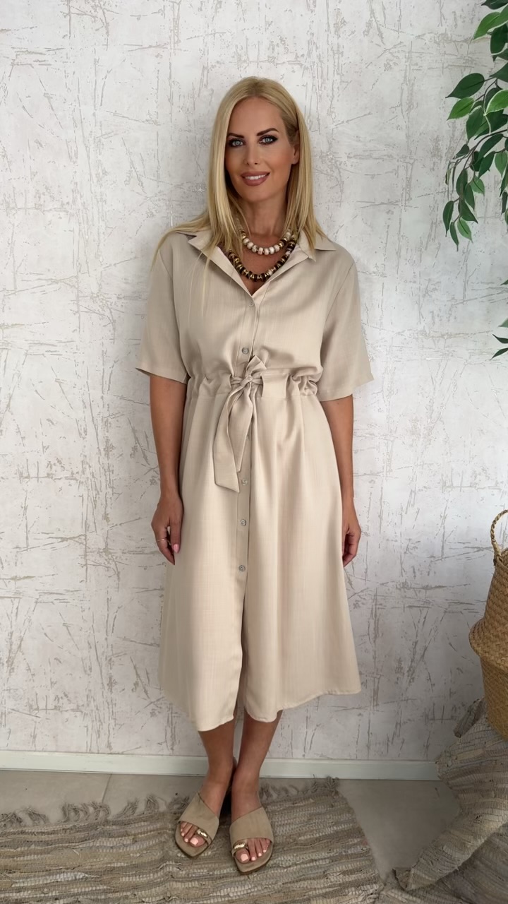 Miranda Dress-Μπεζ