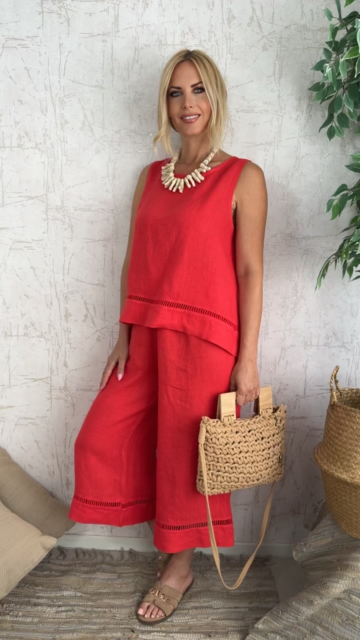 Lino twin set- Κόκκινο