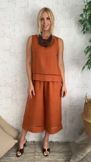 Lino twin set- Κεραμιδι