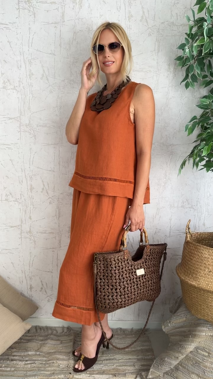 Lino twin set- Κεραμιδι