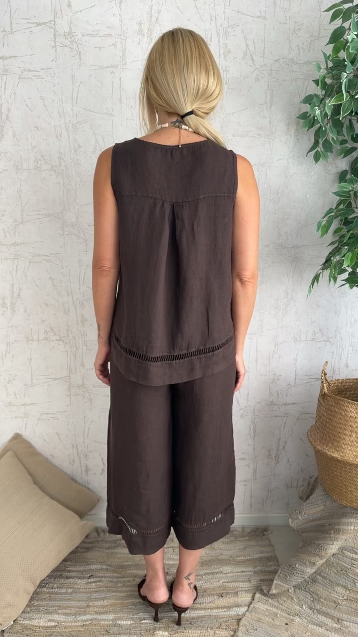 Lino twin set- Καφε