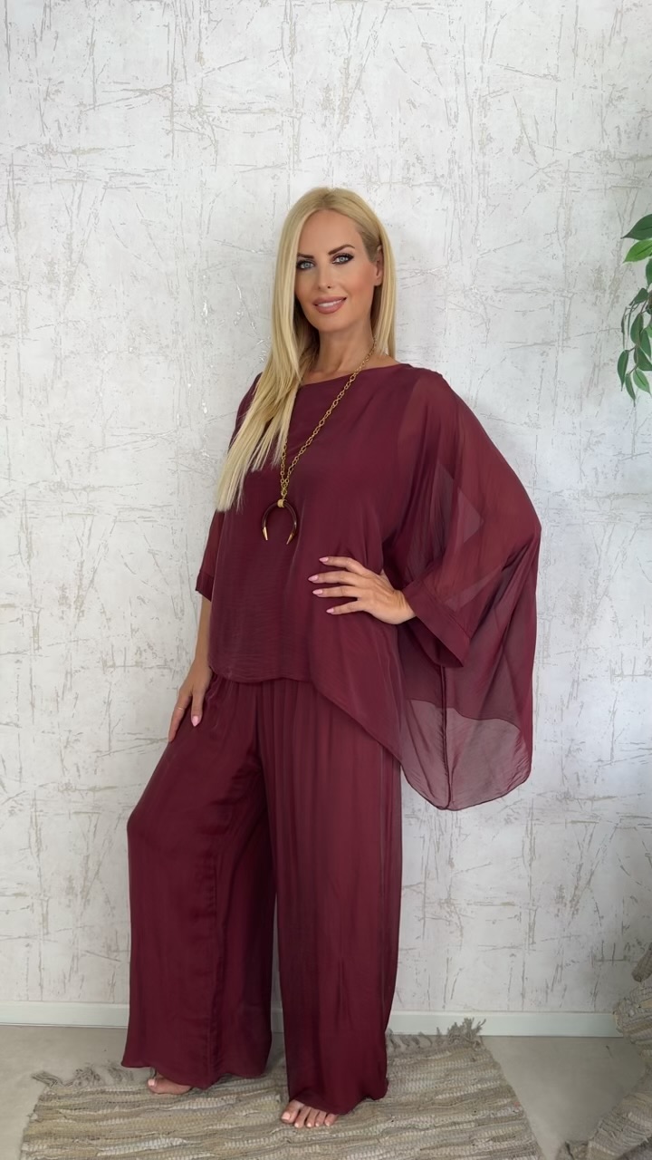 Mary twin set-Μπορντώ