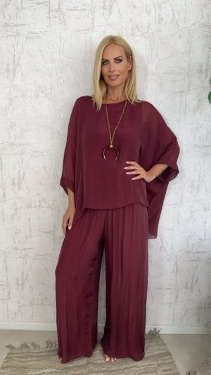 Mary twin set-Μπορντώ