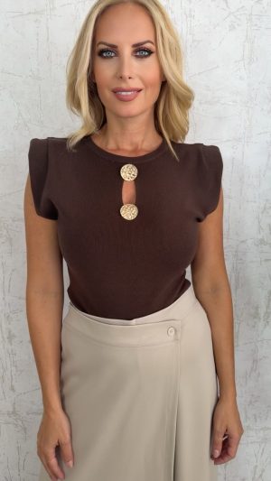 Flame Blouse-Καφε