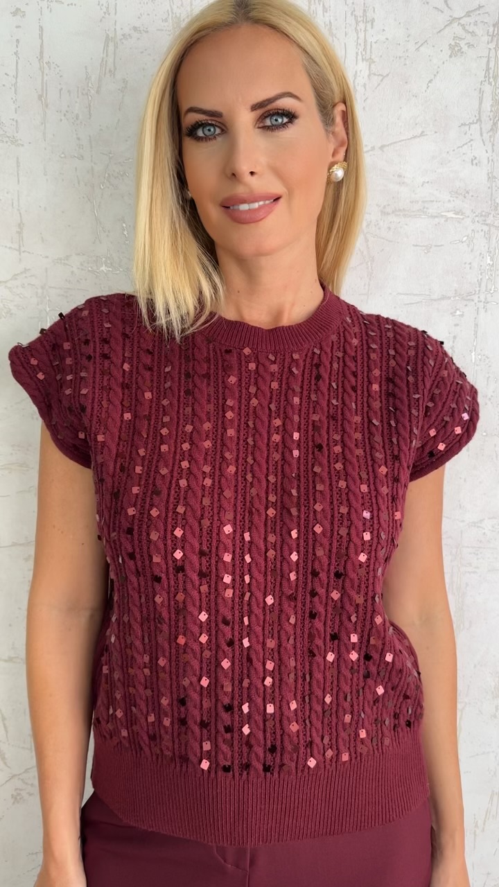 Shine Blouse-Βουργουνδι