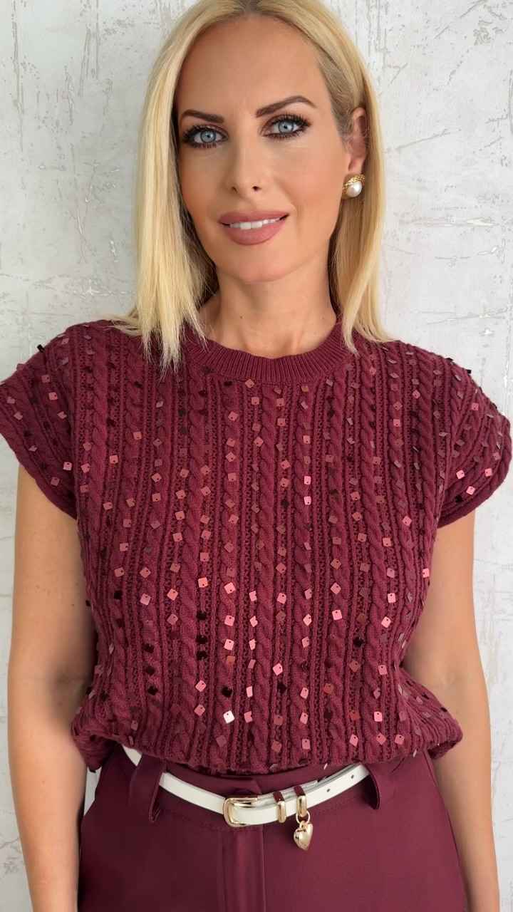 Shine Blouse-Βουργουνδι