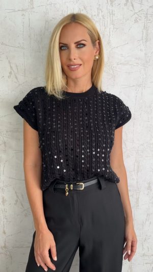 Shine Blouse-Μαύρο